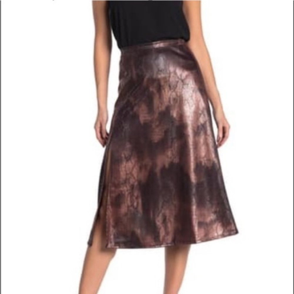Free Press chocolate brown snake print maxi skirt, Sz. S